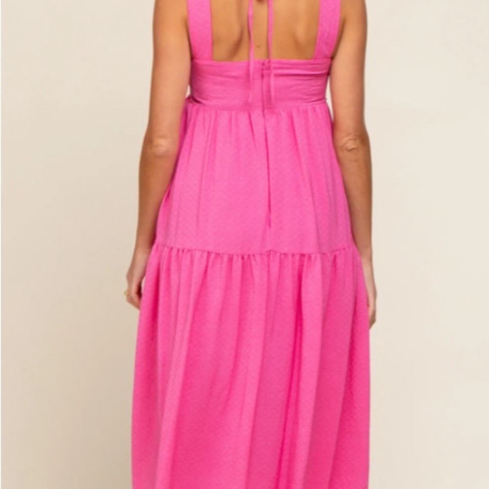 entre Pink Wrap Front Accent Midi Dress | New without Tags - Picture 2 of 8